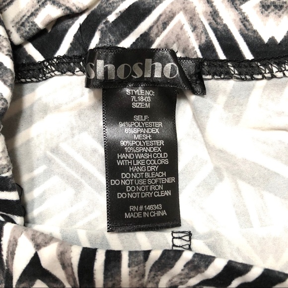 NWT Super Soft Black & White Leggings with Mesh & Crisscross Straps SIZE M - Picture 10 of 10